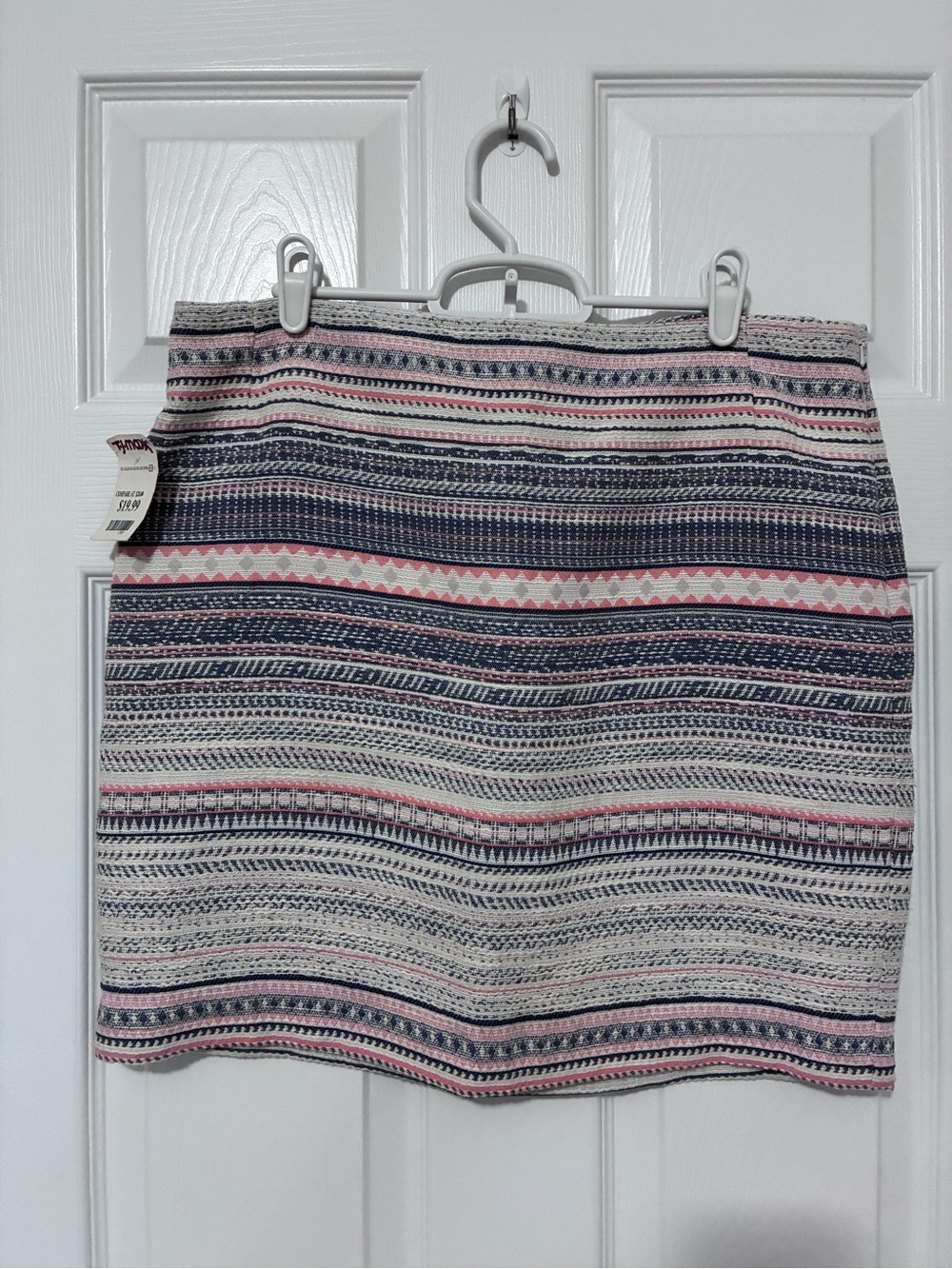NWT Katherine Barclay Skirt Woven Texture Aztec Pattern Cotton Blend Sz 10 New!